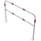 Hoop of steel tube |  48 x 2,5 mm | with cross bar | for plugging down | total width: 1500 mm | total height: 1000 mm | hot-dip galvanized and white coatedwith red reflecting stripes